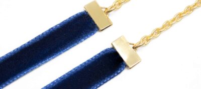 Cadena Velvet azul marino detalle